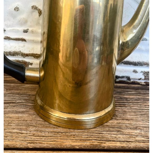 Vintage Long Solid Heavy Brass Coffee/Teapot - Picture 7 of 12